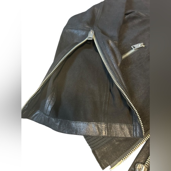 DIESEL Woman’s jacket- Goat Leather - Single Rider Black Size Small - Picture 3 of 17